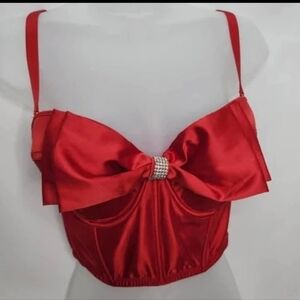 Victoria's Secret Red Lace Bra with Satin Accents